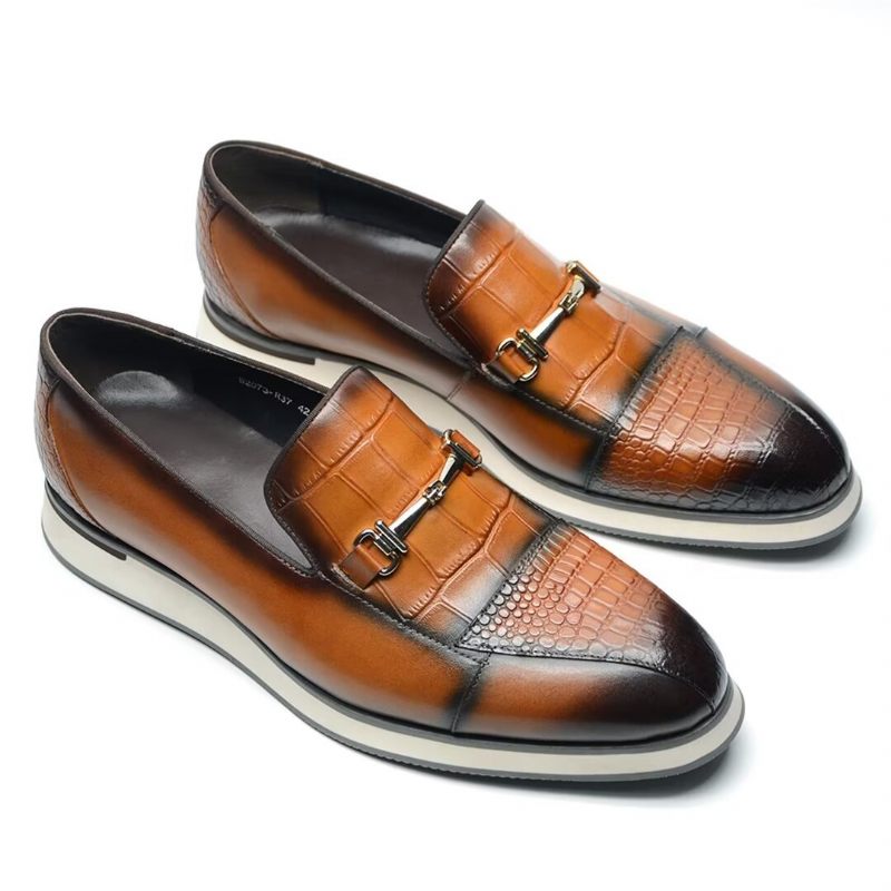 Sapatos Formais Masculinos Elegantes Estilo Slip-on - Marrom