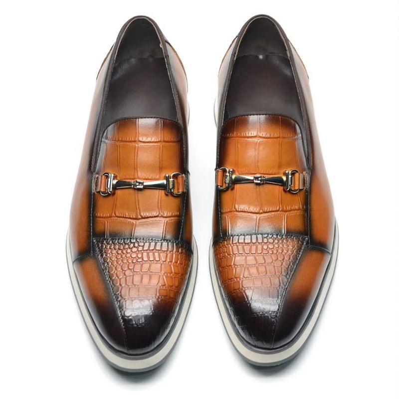 Sapatos Formais Masculinos Elegantes Estilo Slip-on - Marrom