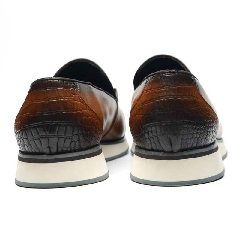 Sapatos Formais Masculinos Elegantes Estilo Slip-on - Marrom