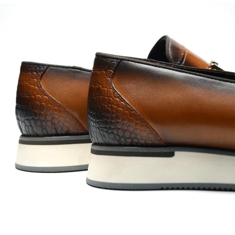 Sapatos Formais Masculinos Elegantes Estilo Slip-on - Marrom