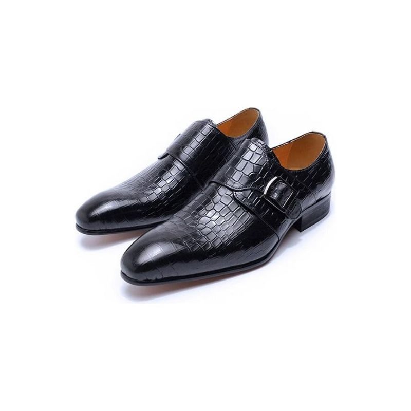 Sapatos Formais Masculinos Elegantes Luxo Croc Monkstrap Sociais