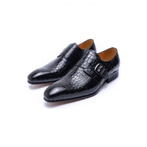 Sapatos Formais Masculinos Elegantes Luxo Croc Monkstrap Sociais