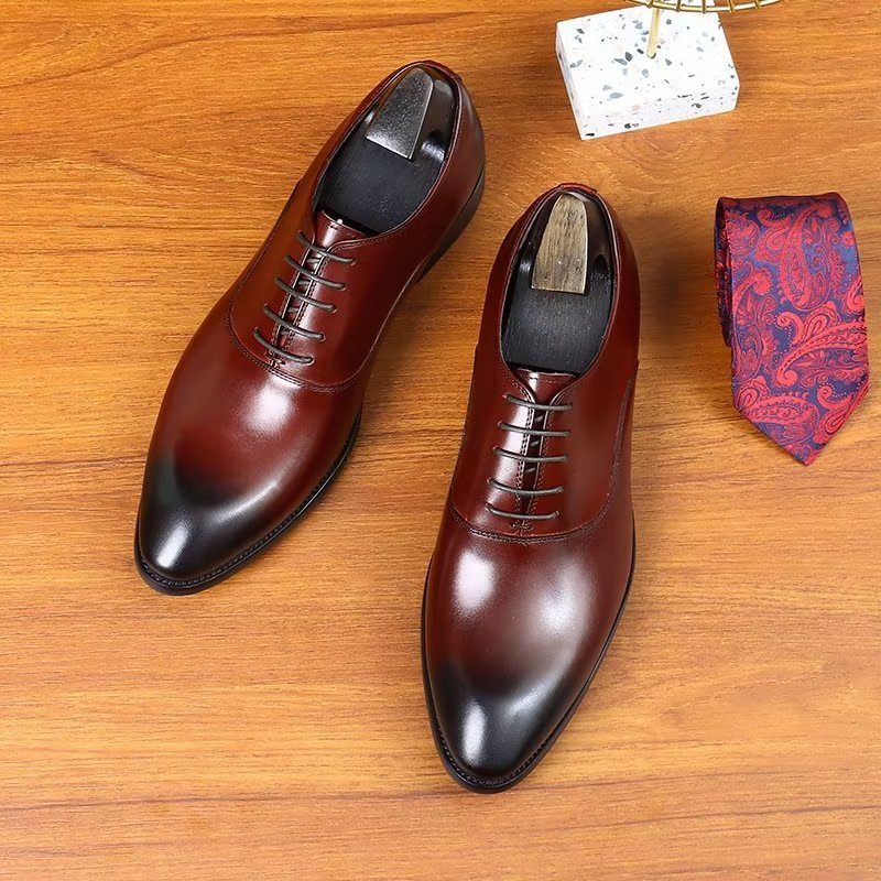 Sapatos Formais Masculinos Elegantes Oxford - Vermelho