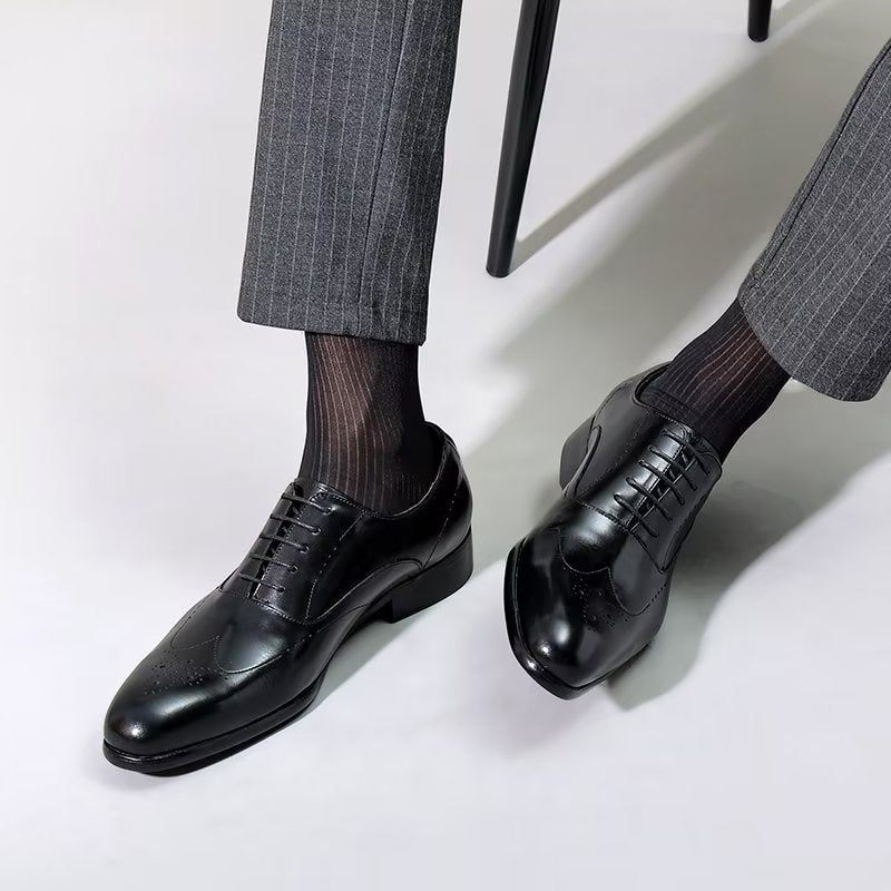 Sapatos Formais Masculinos Elegantes Oxford - Preto