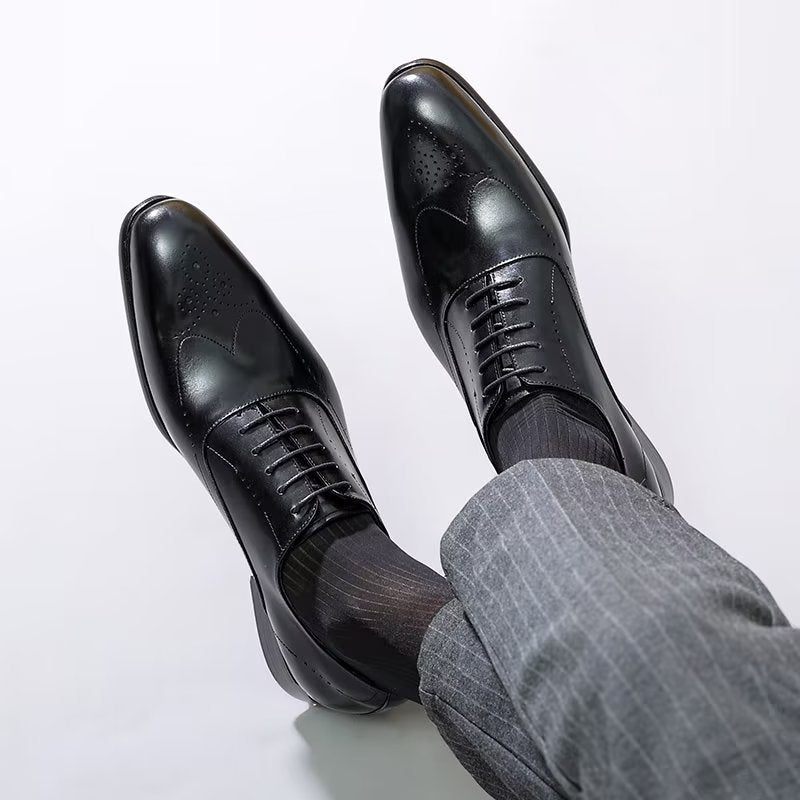 Sapatos Formais Masculinos Elegantes Oxford - Preto