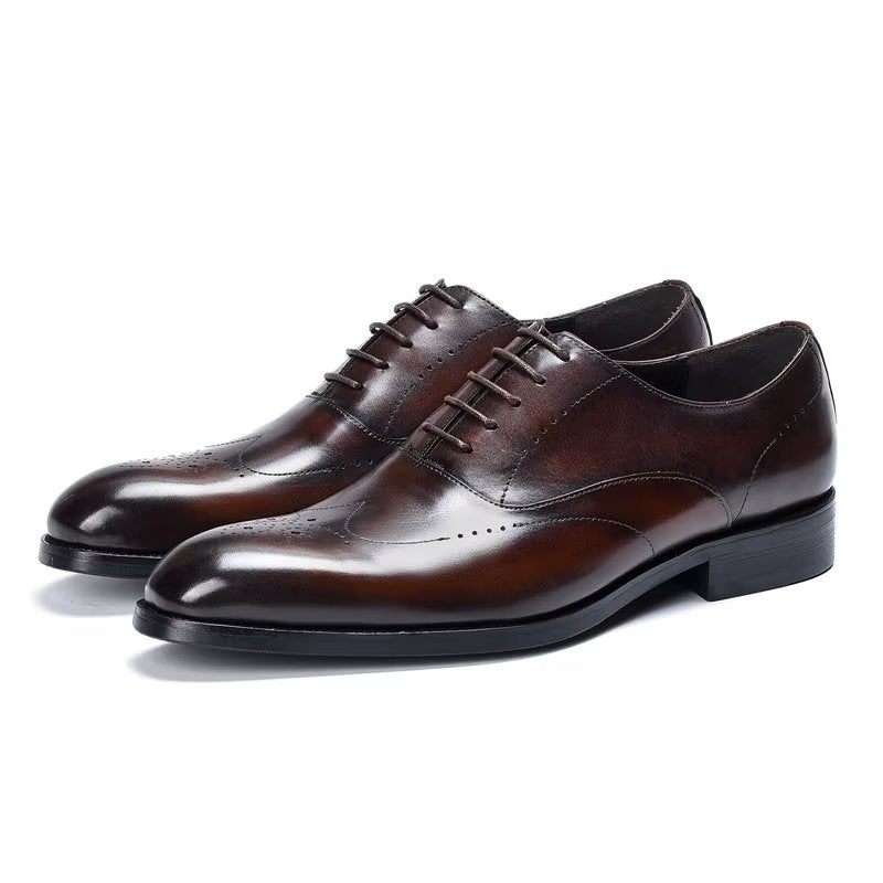 Sapatos Formais Masculinos Elegantes Oxford - Café