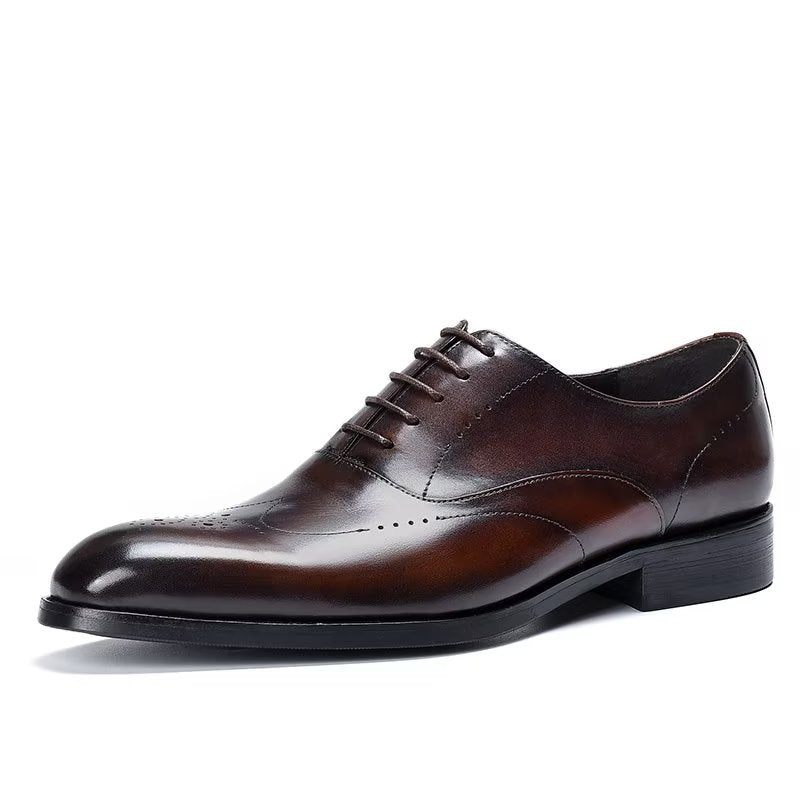 Sapatos Formais Masculinos Elegantes Oxford - Café