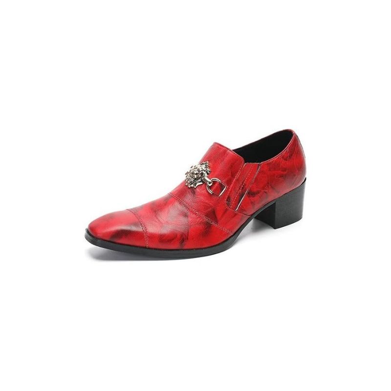 Sapatos Formais Masculinos Elegantes Sem Cadarço - Vermelho