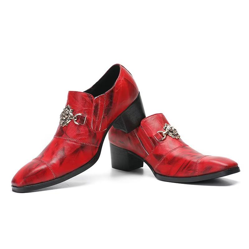 Sapatos Formais Masculinos Elegantes Sem Cadarço - Vermelho