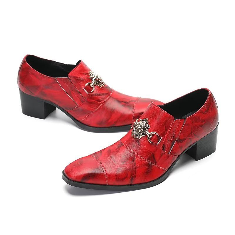 Sapatos Formais Masculinos Elegantes Sem Cadarço - Vermelho