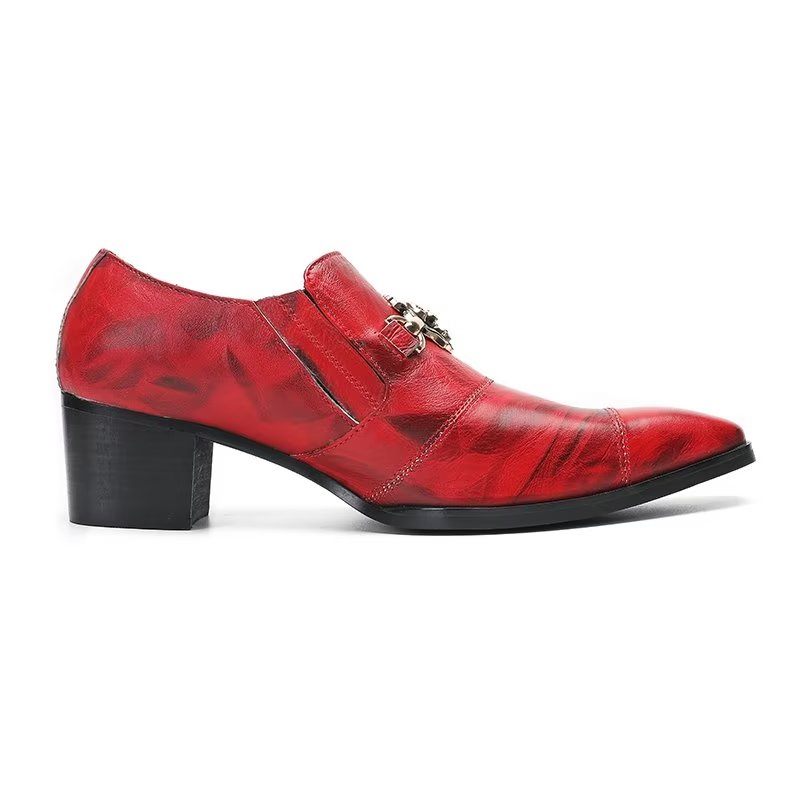 Sapatos Formais Masculinos Elegantes Sem Cadarço - Vermelho