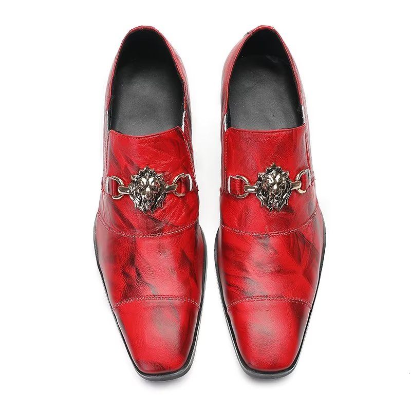 Sapatos Formais Masculinos Elegantes Sem Cadarço - Vermelho