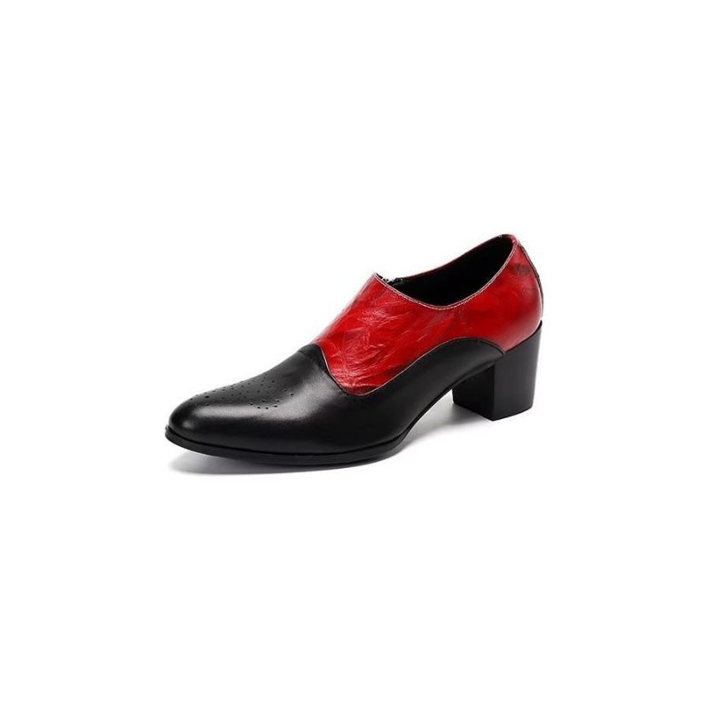 Sapatos Formais Masculinos Elegantes Sem Cadarço - Vermelho