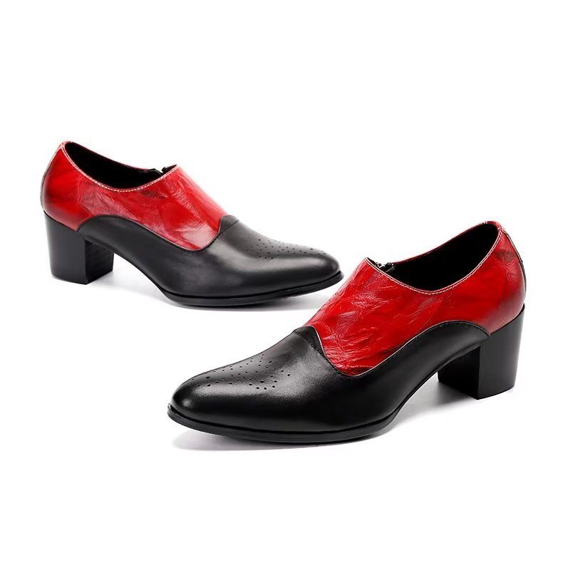 Sapatos Formais Masculinos Elegantes Sem Cadarço - Vermelho