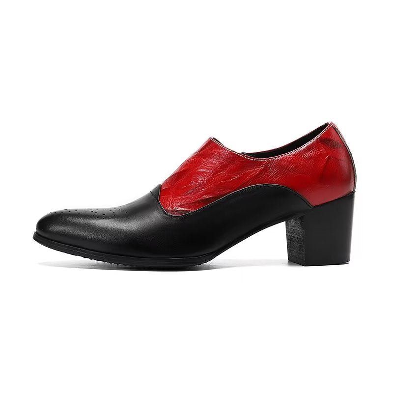 Sapatos Formais Masculinos Elegantes Sem Cadarço - Vermelho