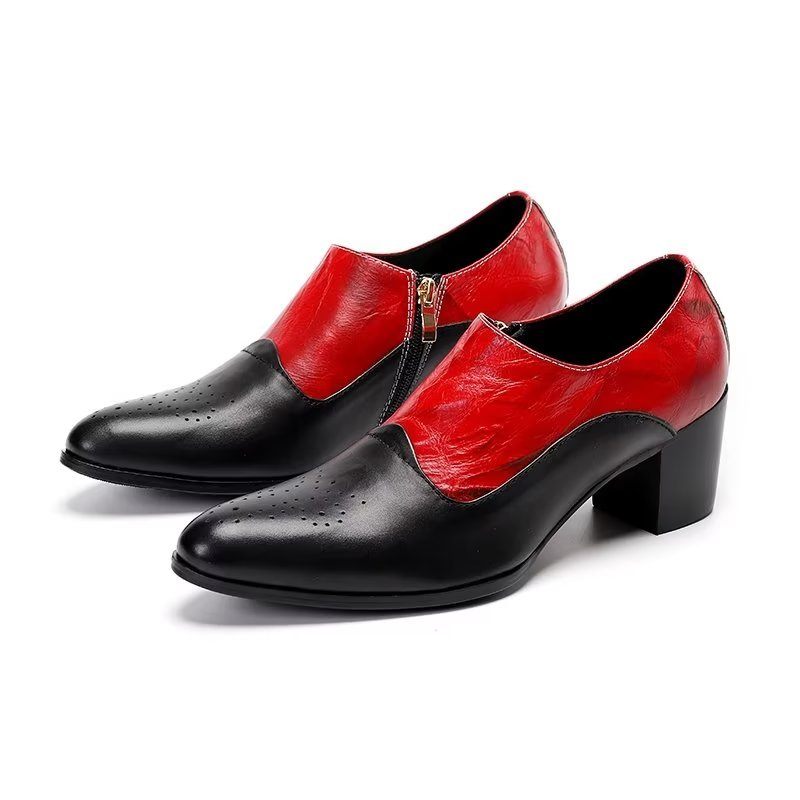 Sapatos Formais Masculinos Elegantes Sem Cadarço - Vermelho