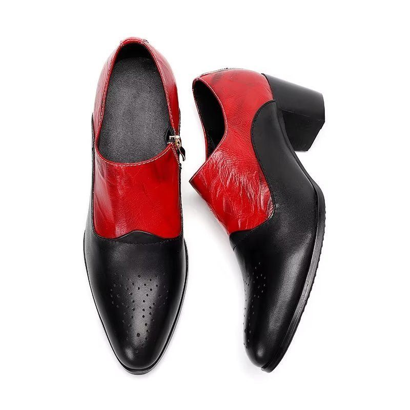 Sapatos Formais Masculinos Elegantes Sem Cadarço - Vermelho