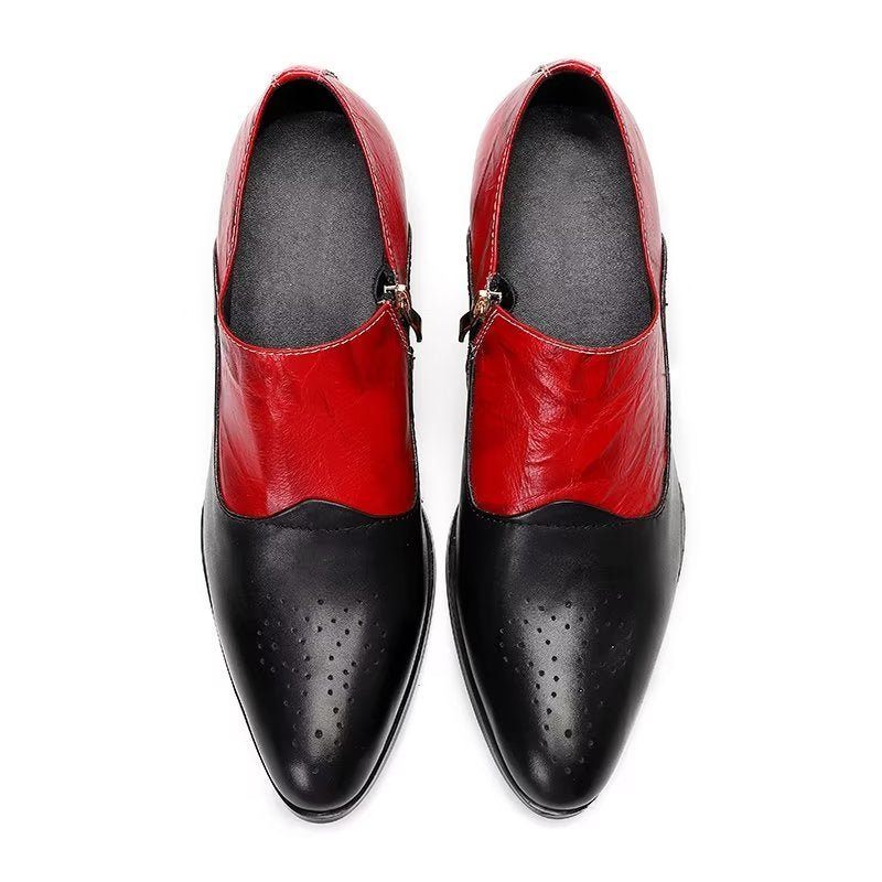 Sapatos Formais Masculinos Elegantes Sem Cadarço - Vermelho