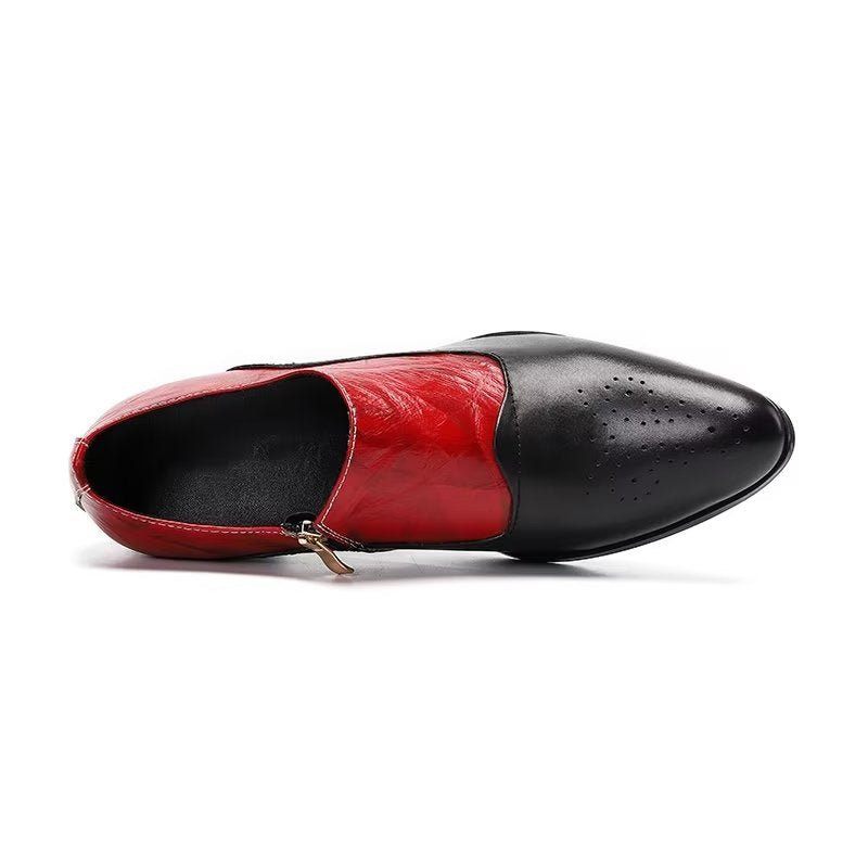 Sapatos Formais Masculinos Elegantes Sem Cadarço - Vermelho