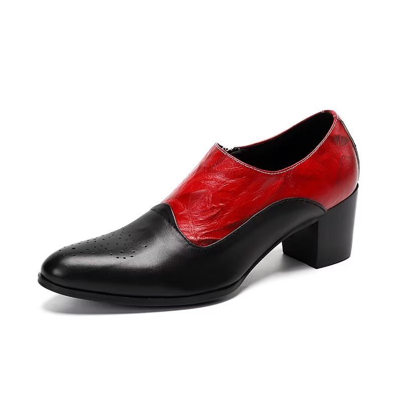 Sapatos Formais Masculinos Elegantes Sem Cadarço - Vermelho