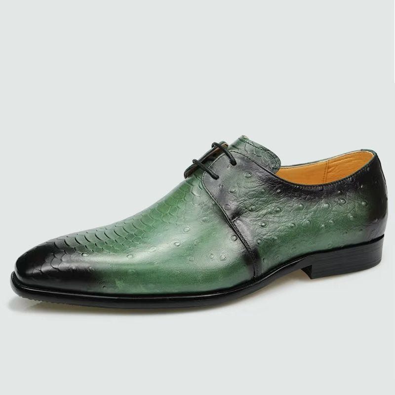 Sapatos Formais Masculinos Elegantes Sob Medida Brogue Couro Casamento - Verde