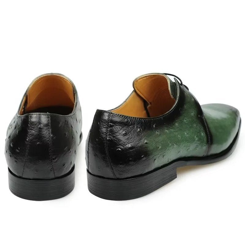 Sapatos Formais Masculinos Elegantes Sob Medida Brogue Couro Casamento - Verde