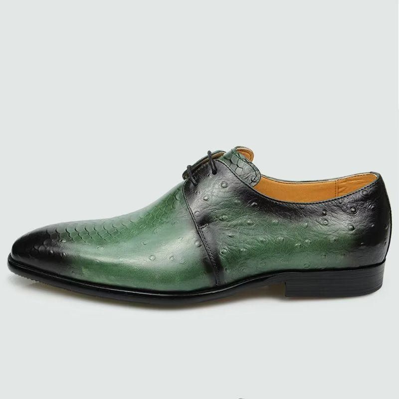 Sapatos Formais Masculinos Elegantes Sob Medida Brogue Couro Casamento - Verde