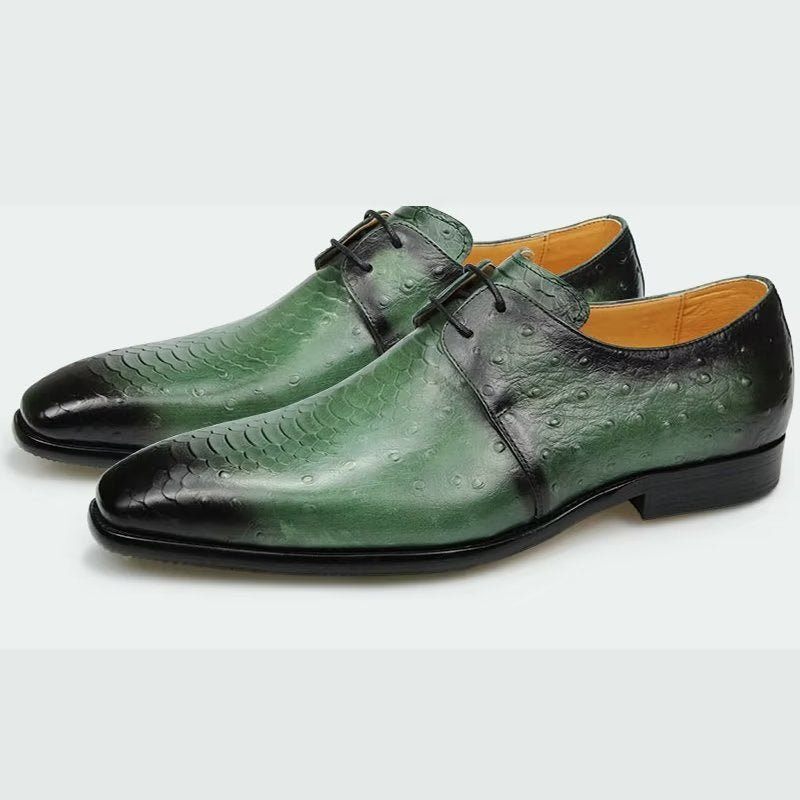 Sapatos Formais Masculinos Elegantes Sob Medida Brogue Couro Casamento - Verde