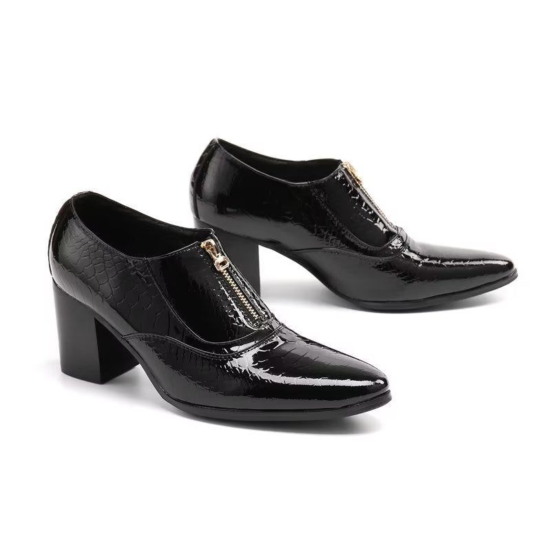 Sapatos Formais Masculinos Elegantes Sociais Bico Fino - Preto