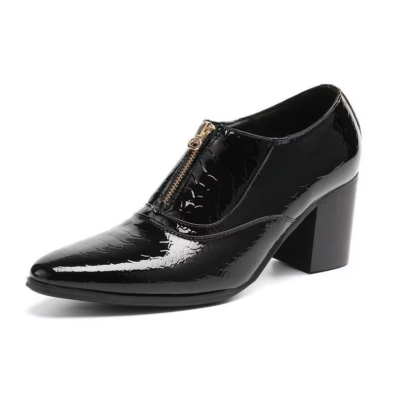 Sapatos Formais Masculinos Elegantes Sociais Bico Fino - Preto