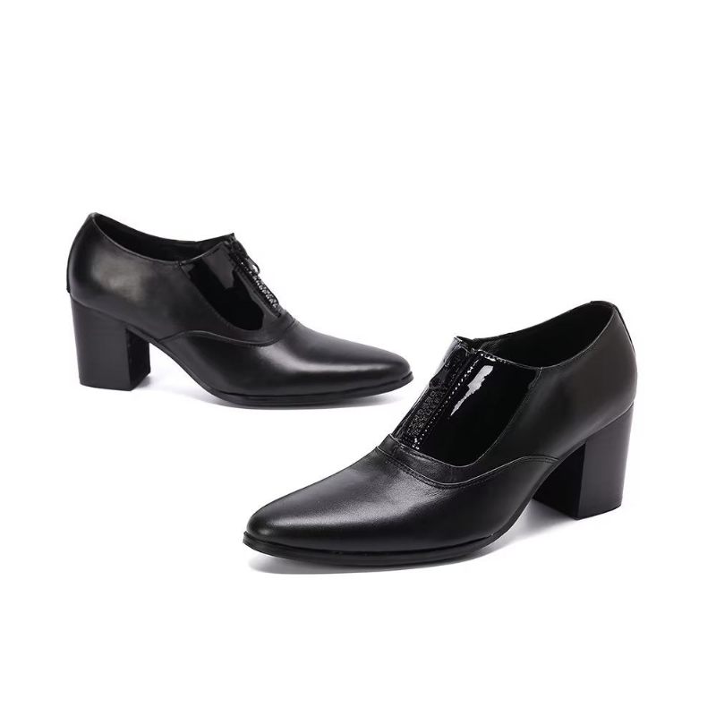 Sapatos Formais Masculinos Elegantes Sociais Bico Fino - Preto