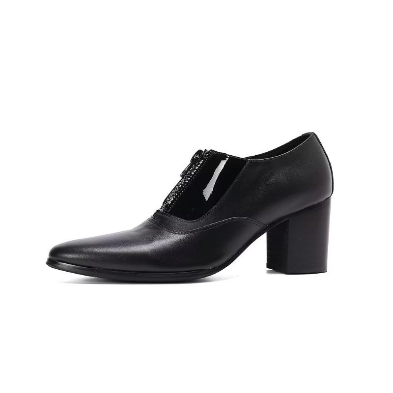 Sapatos Formais Masculinos Elegantes Sociais Bico Fino - Preto 1