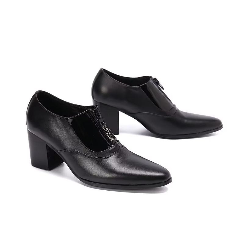 Sapatos Formais Masculinos Elegantes Sociais Bico Fino - Preto 1