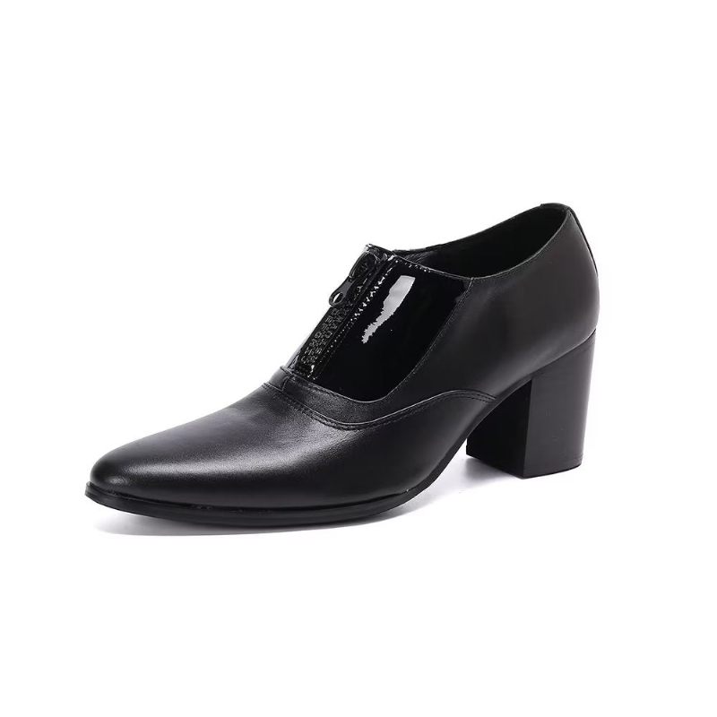 Sapatos Formais Masculinos Elegantes Sociais Bico Fino - Preto 1