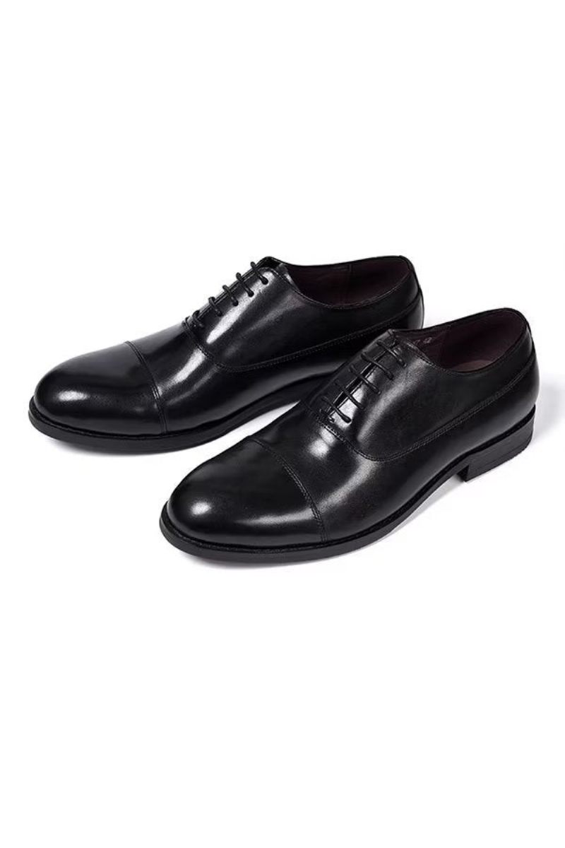 Sapatos Formais Masculinos Elegantes Sociais Couro Urbano - Preto 