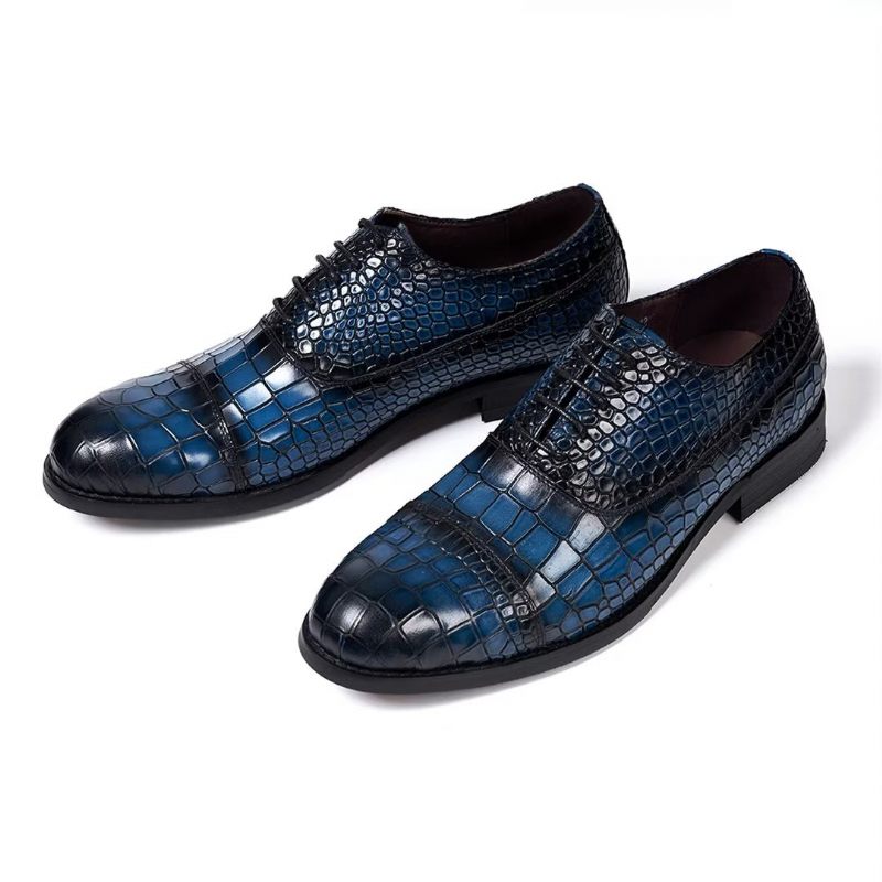 Sapatos Formais Masculinos Elegantes Sociais Couro Urbano -  Azul