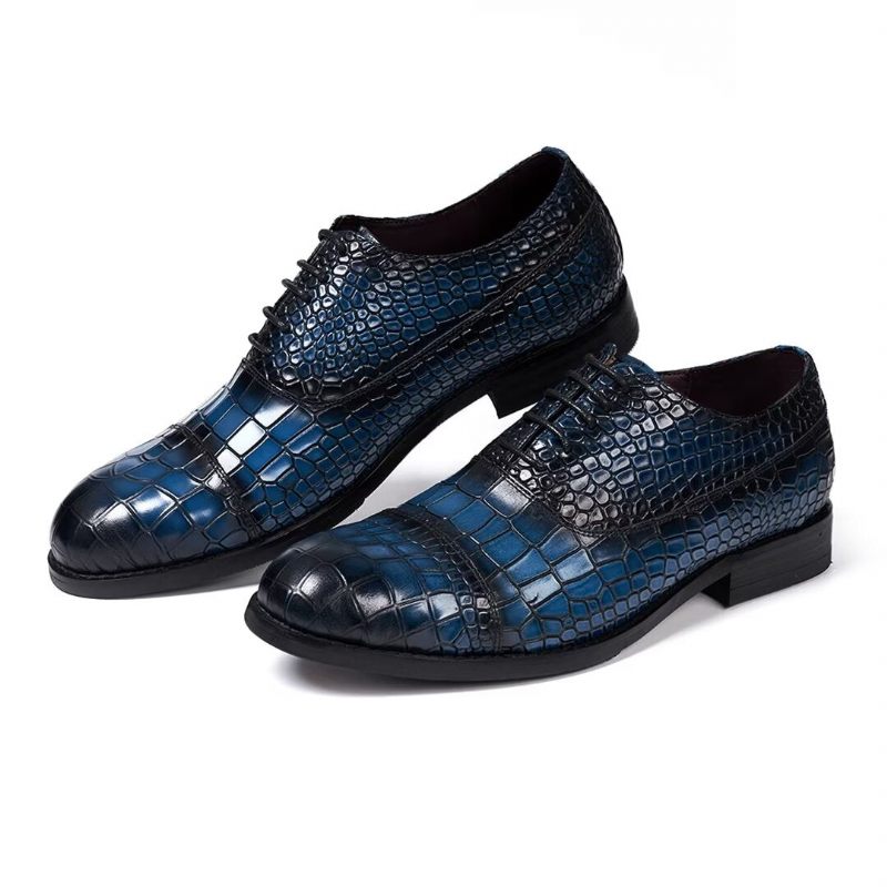 Sapatos Formais Masculinos Elegantes Sociais Couro Urbano -  Azul