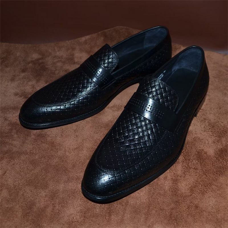 Sapatos Formais Masculinos Elegantes Sociais Slip-on - Preto