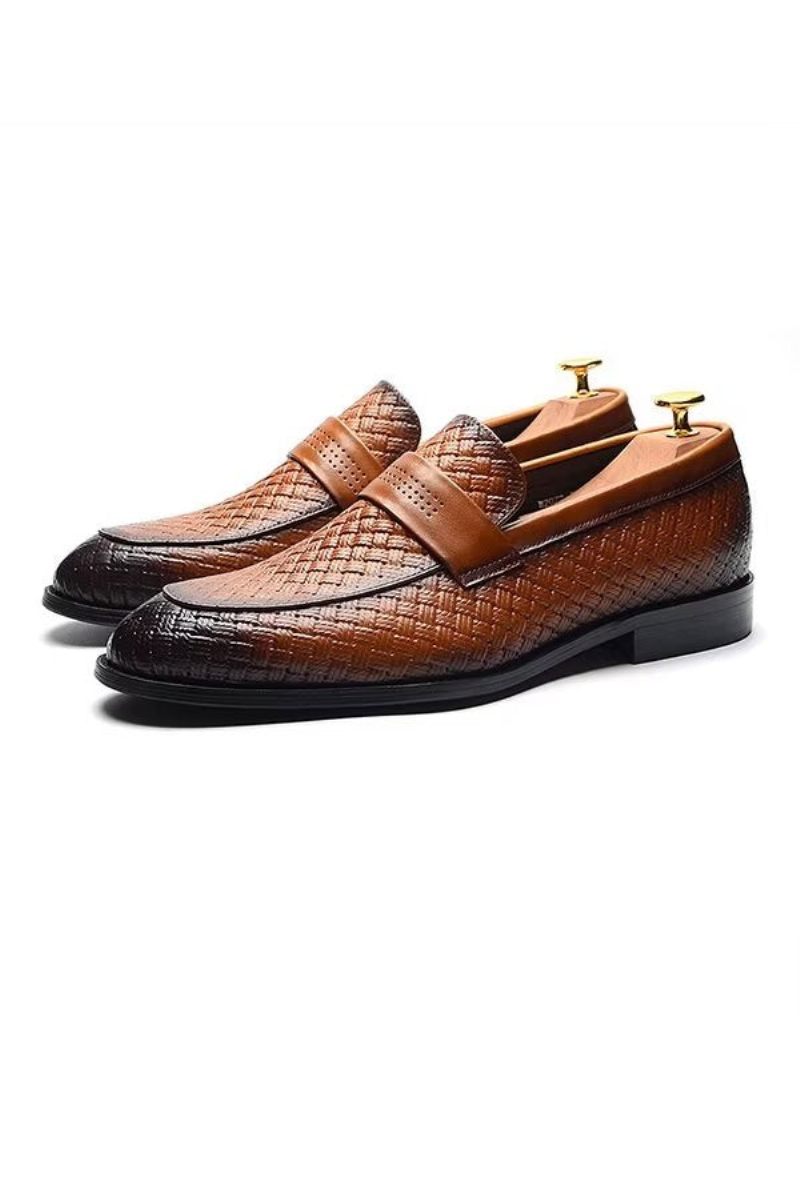 Sapatos Formais Masculinos Elegantes Sociais Slip-on - Marrom