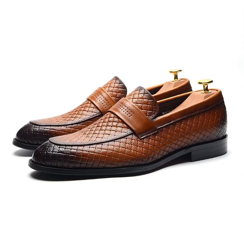 Sapatos Formais Masculinos Elegantes Sociais Slip-on - Marrom