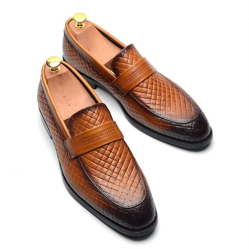 Sapatos Formais Masculinos Elegantes Sociais Slip-on - Marrom