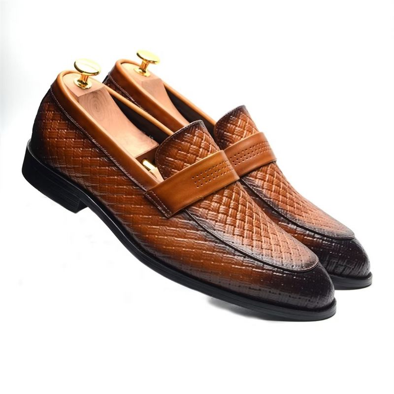 Sapatos Formais Masculinos Elegantes Sociais Slip-on - Marrom