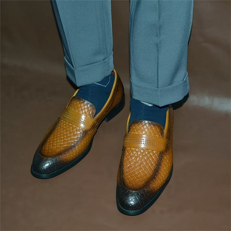 Sapatos Formais Masculinos Elegantes Sociais Slip-on - Marrom