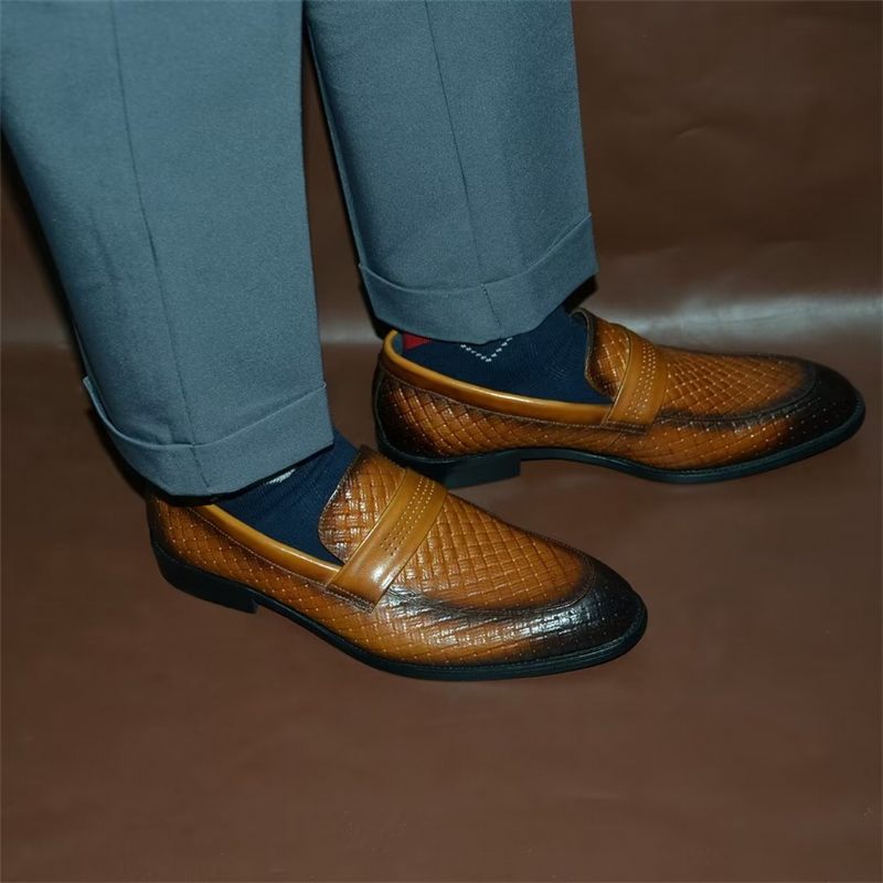 Sapatos Formais Masculinos Elegantes Sociais Slip-on - Marrom