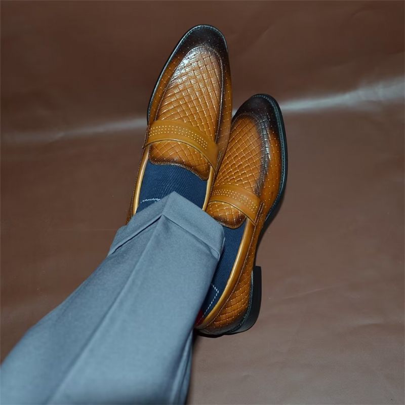 Sapatos Formais Masculinos Elegantes Sociais Slip-on - Marrom