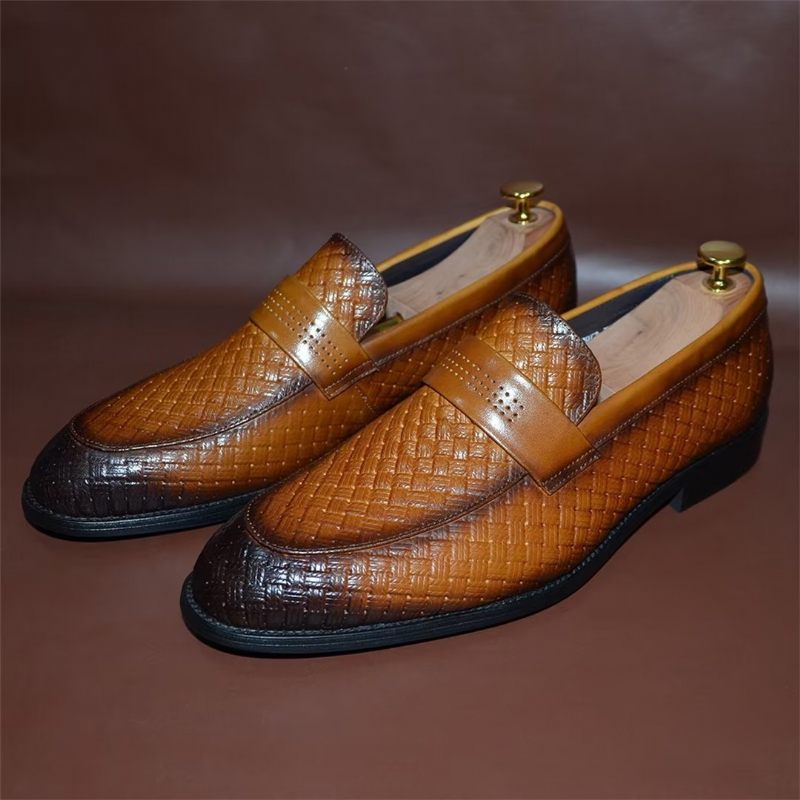 Sapatos Formais Masculinos Elegantes Sociais Slip-on - Marrom