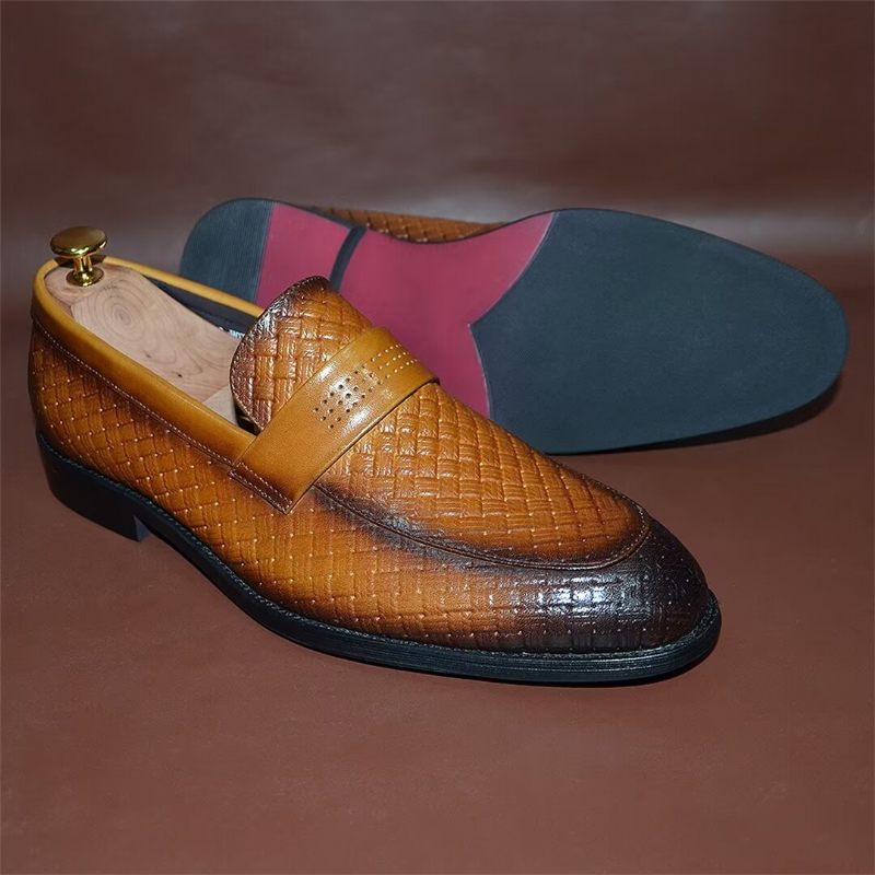 Sapatos Formais Masculinos Elegantes Sociais Slip-on - Marrom