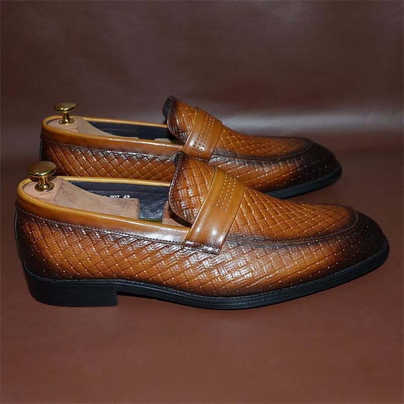 Sapatos Formais Masculinos Elegantes Sociais Slip-on - Marrom