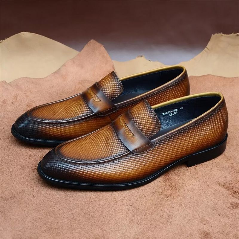 Sapatos Formais Masculinos Elegantes Sociais Slip-on - Marrom