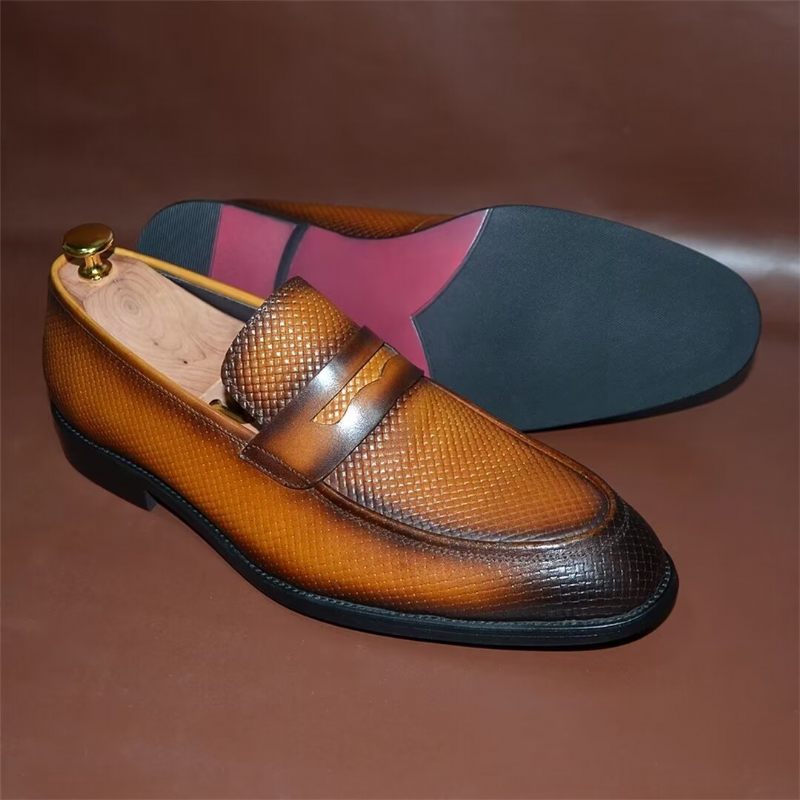 Sapatos Formais Masculinos Elegantes Sociais Slip-on - Marrom